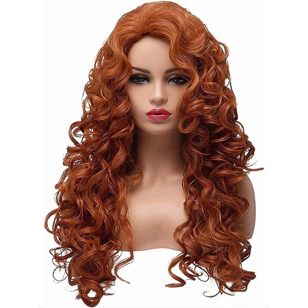 New product Brave Merida Princess cos wig foam curly long curly hair Halloween cosplay headpiece_ipsvogv.com