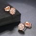 Unisex Fashion Flower Shape Earrings Inlaid with Zircon Rose Gold Plated Hot Earrings_ipsvogv.com