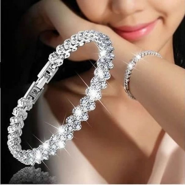 Popular European And American New Exquisite Roman Crystal Simple Rhie Full Dia Bracelet_ipsvogv.com