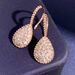 Women's Jewelry Beaded Edge Full Diamond Teardrop Shaped Diamond Ear Hooks Personalized Fashion Jewelry Set French Style New Earrings Ear Hooks_ipsvogv.com