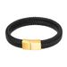 Hot selling stainless genuine leather bracelet, woven titanium steel bracelet_ipsvogv.com