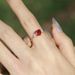 Three Heroes Set Heart Shaped Pigeon Blood Red Garnet Ring, Cute And Sweet, Rose Gold Plated Diamond Ring For Women_ipsvogv.com