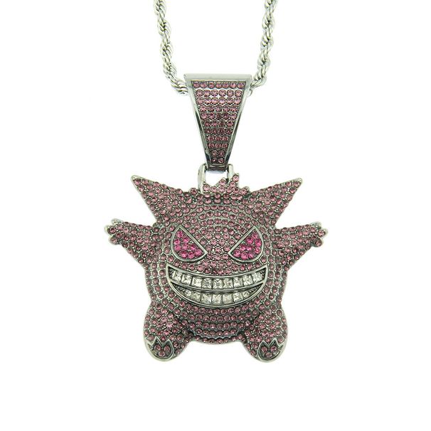 Childhood Memories Diamond Necklace, 3D Pet Elf Geng Gui Pendant, HIPHOP Hip Hop Necklace Accessories_ipsvogv.com