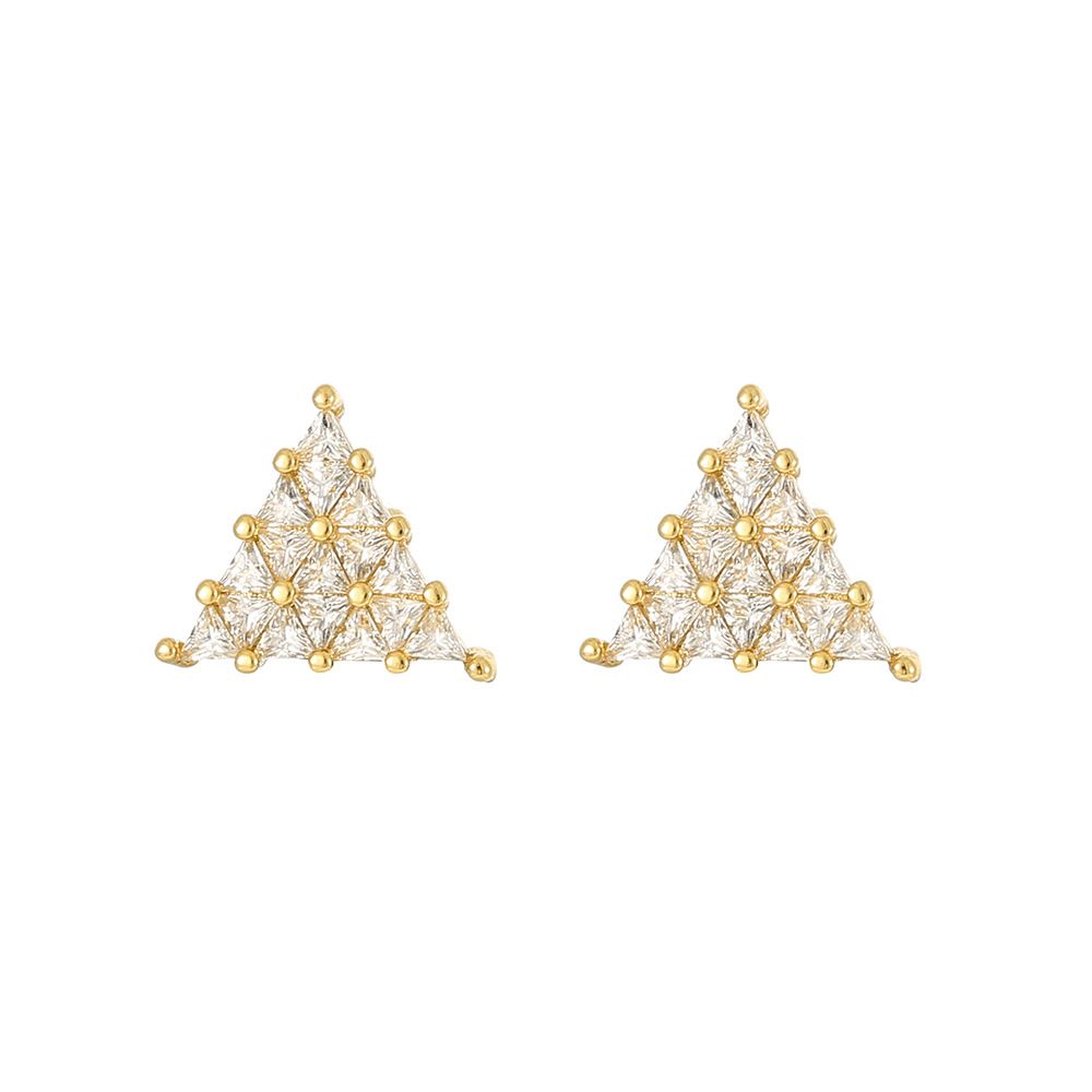 Unisex hip hop triangle thread ear pins for men micro inlaid zircon ear studs popular personality trend ear jewelry_ipsvogv.com