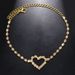Hot Beach Party Rhinestone Peach Heart Anklet Fashion Simple Style Flash Diamond Barefoot Anklet_ipsvogv.com