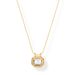Women’s Jewelry Set Fashion Retro Gold Plated Titanium Steel Octagonal White Zircon OOTD Necklace_ipsvogv.com
