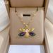 Steel 【 Titanium 】 Colorful Bee Zircon Light Luxury Temperament Gorgeous Full Diamond Necklace Women's Versatile 【 】_ipsvogv.com