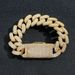 Men’s Jewelry Set Fashion Hip Hop 20MM Ladder Square Zircon Cuban Chain Bracelet Long Buckle Personality Men's Hip Hop Jewelry_ipsvogv.com