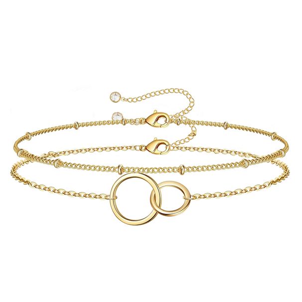 Women's Jewelry Bracelet Fashion Ladies Double Copper Chain Pearl Chain Beads Double Ring Splicing Bracelet_ipsvogv.com