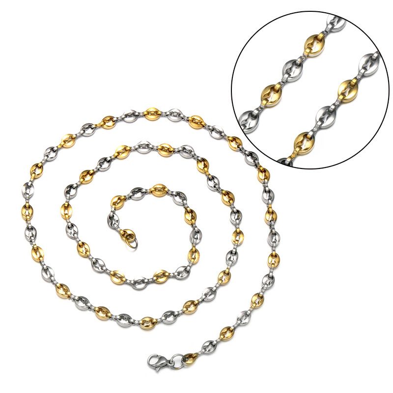 53cm High-end Men's And Women's 316L Alloy Jewelry, Coffee Beans, Pearl Chain Necklace In Three Colors To Choose From_ipsvogv.com