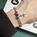 Dark Punk Hip-Hop Style Obsidian Wrapped Cross Men's Bracelet Personality Trendy Brand Sense Star Couple Jewelry_ipsvogv.com
