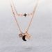 High Quality Double Layer Star And Moon Necklace Female Element Crystal Star Moon Clavicle Chain_ipsvogv.com