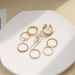 New Jewelry Fried Dough Twists Diamond Inlaid Slotted 8-piece Joint Ring Set_ipsvogv.com