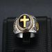 Men's Jewelry Titanium Steel Stainless Steel Gold Plated Praying God's Hand Cross Retro Ring_ipsvogv.com