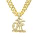 Creative splicing full diamond letter pendant Cuban hip-hop trendsetter street dance costume long men's necklace_ipsvogv.com
