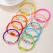 Beaded Rainbow Rice Bead Bracelet Set Cute Cartoon Acrylic Bear Elastic Children's Bracelet Female_ipsvogv.com