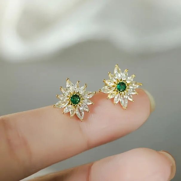 Cao Shi Luxury Flower Earrings Female Elegant Temperament French Jewelry Fashion Small Crowd_ipsvogv.com