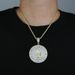 Men's Punk Style Hip Hop Prayer Hands Pendant Necklace With Rhinestones, Letter Charm, 60cm Gold Chain Hands Folded Together, Praying Letter Pendant_ipsvogv.com