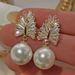 Baroque Style Pearl Earrings Exquisite Wheat Earrings Zircon Earrings Sparkling Temperament Women's Earrings_ipsvogv.com