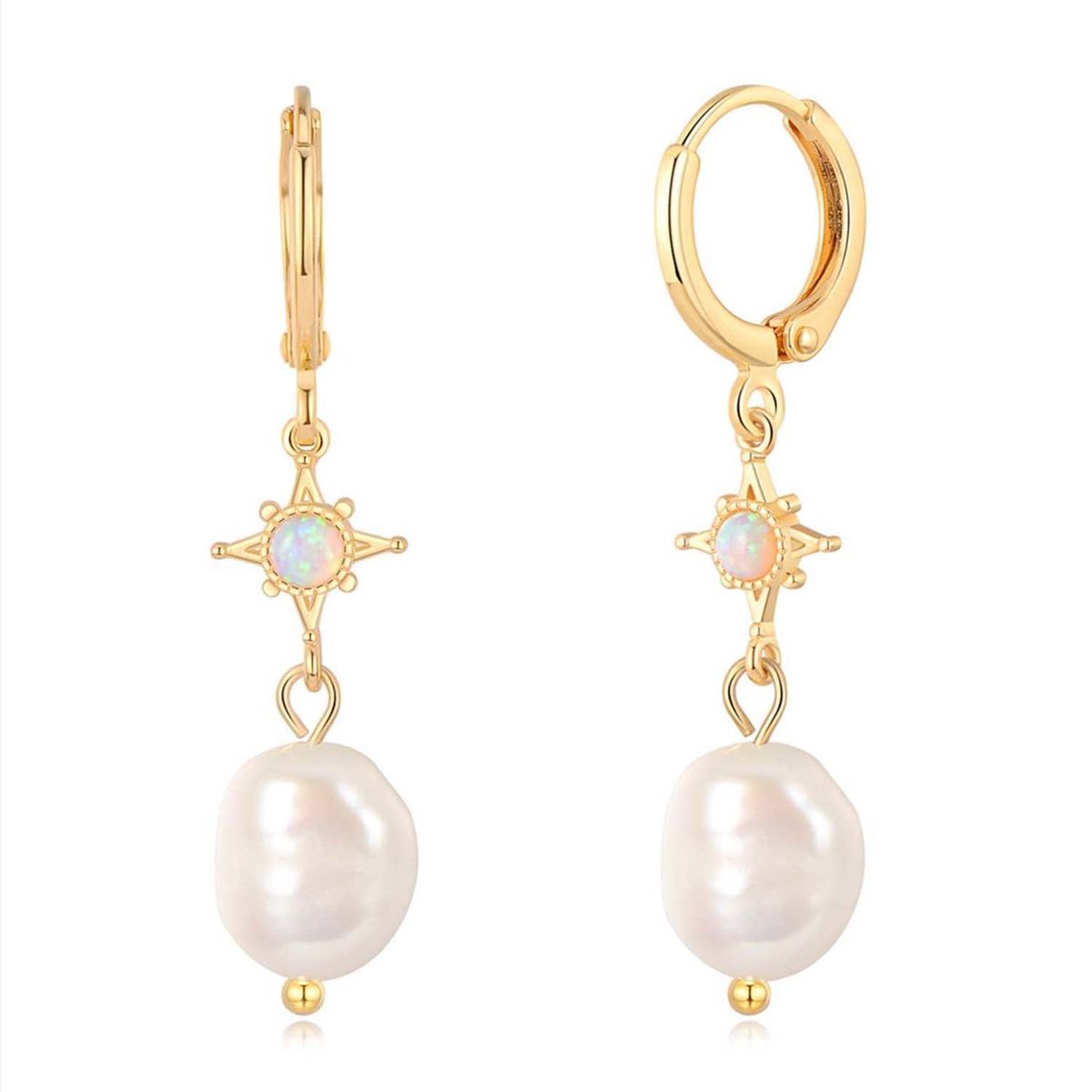 Women’s Jewelry Set Fashion Hot Sales Real Gold Brass Electroplating Simple And Fashionable Irregular Pearl Pendant Earrings Elegant Earrings_ipsvogv.com