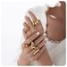 simple design personality hand jewelry stainless steel plated gold temperament smooth butterfly open ring female_ipsvogv.com