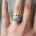 Sanjie Moon Set Blue Zircon Plated With White Gold Star Minimalist Style Ring Pair_ipsvogv.com