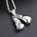 Men's Jewelry Boxing Glove Titanium Steel Pendant Necklace For Men - Stylish U-Shaped Design With Twist Chain In Steel, Gold, Antique Silver & Black_ipsvogv.com