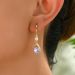 Geometric light luxury style women's earrings unique and niche personality, inlaid with amethyst design, high-end_ipsvogv.com