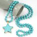 Cross Heart Shaped Five Pointed Star 8mm White Turquoise Turquoise Natural Semi Precious Stone Sweater Chain Necklace Female_ipsvogv.com