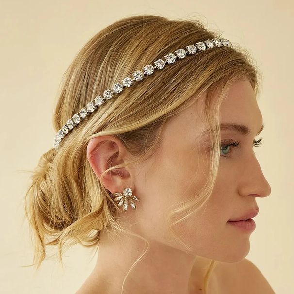 Popular French Simple Headband Women's Gala Geometric Round Hair Accessories Rhinestone Head Accessories Headband_ipsvogv.com