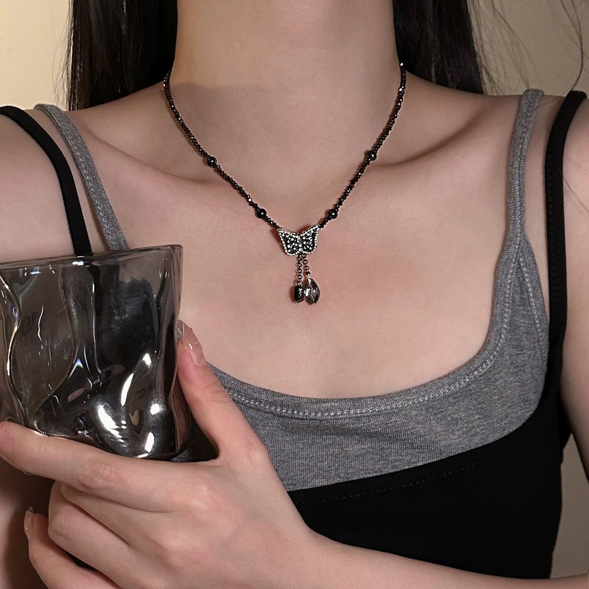 New Chinese Style Bead Butterfly Tassel With Fashionable Niche Design, High-end And Versatile Collarbone Chain, New_ipsvogv.com