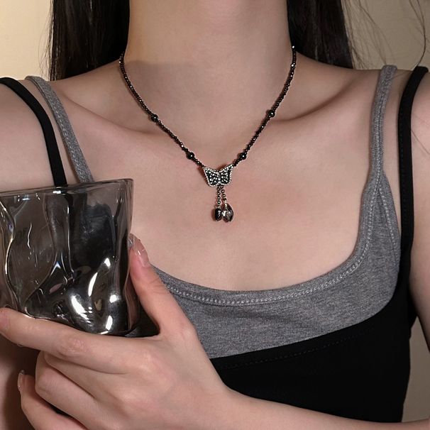New Chinese Style Bead Butterfly Tassel With Fashionable Niche Design, High-end And Versatile Collarbone Chain, New_ipsvogv.com