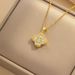 Jewelry Copper Gold Plated With Diamonds Lucky Grass Pendant Necklace Women's Light Luxury Clover Clavicle Chain_ipsvogv.com