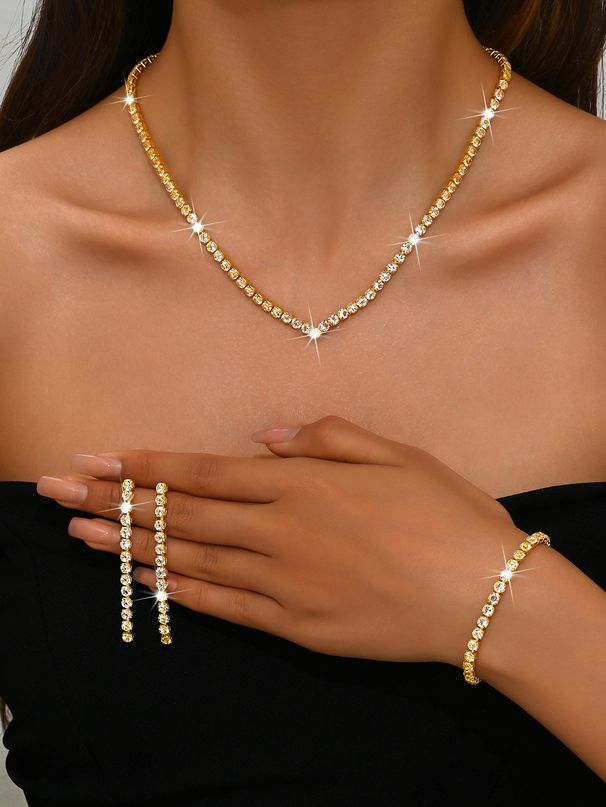 Women’s Jewelry Set Fashion New Ins Niche Fashion Personality High End Sense All Match Claw Chain Necklace Earrings Bracelet Three/four Piece Set_ipsvogv.com