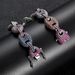 Unisex Hip Hop Bracelet Colored Zircon Pig Nose Chain Coffee Bean Chain Real Gold Electroplating Men's Hip Hop Jewelry_ipsvogv.com