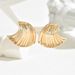 Fashionable OL American commuting style women's with personalized wave shaped niche design earrings, light luxury_ipsvogv.com