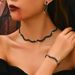 Women’s Jewelry Set Fashion Halloween Four Piece Set For Women Necklace Bracelet Earrings Wedding Jewelry Set Exquisite Rhinestone Bridal Accessories_ipsvogv.com