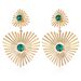 Diamond studded light luxury all match exaggerated high end emerald heart gem sun earrings for women_ipsvogv.com