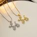 New Necklace Women's Korean Edition Simple Set With Zircon Titanium Steel Cute Balloon Dog Pendant Versatile Collar_ipsvogv.com