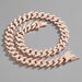 Double row diamond Cuban chain thick 15mm necklace hiphop diamond Miami clavicle chain_ipsvogv.com