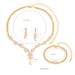 Versatile Elegant Set: Necklace, Earrings, Bracelet, Light Luxury Niche High-end Jewelry Three-piece Set_ipsvogv.com
