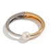 Ins Inlaid Pearl Spring For Women's Fashion Design, Metal Cut Surface Smooth Opening Bracelet_ipsvogv.com