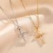 Cold Wind Titanium Steel Necklace, Women's Full Diamond Cross Pendant, Niche Design, Clavicle Chain Jewelry_ipsvogv.com