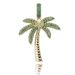 Men's Hip Hop Jewelry - Solid Coconut Tree Pendant With Micro-Inlaid Colored Zirconia, 24" Rope Chain Included (Gold/Silver) Hip Hop Jewelry_ipsvogv.com