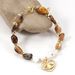 Five Pointed Star Plum Shell Black Opal Natural Stone Bracelet Necklace Set_ipsvogv.com