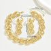 Hip hop style simple thick neck chain necklace, women's geometric exaggerated design, long earrings, necklace set_ipsvogv.com