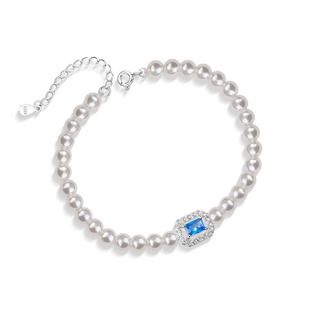 Square Sugar Bracelet For Women, Niche, Light Luxury, High-end Feel, Shijia Pearl Bracelet, Ins Wind Ocean Blue Treasure Bracelet_ipsvogv.com