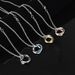 Women's Jewelry Personality Simple Stainless Steel Three Ring Pendant Titanium Steel Interlocking Diamond Couple Necklace Hip Hop Accessories_ipsvogv.com