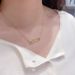 Gold Paper Clip Necklace Female Element Crystal Paper Clip Clavicle Necklace Female_ipsvogv.com