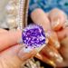 Ice J281 Purple Flower Sparkling Inlaid Lithium Carbon Zircon Open Princess Style High Fashion Women's Ring_ipsvogv.com